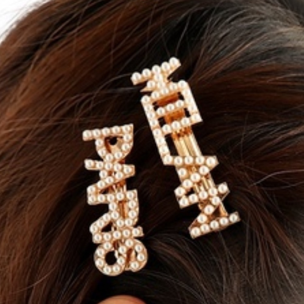 NWT Faux Pearl City Gold Barrette - Picture 7 of 8